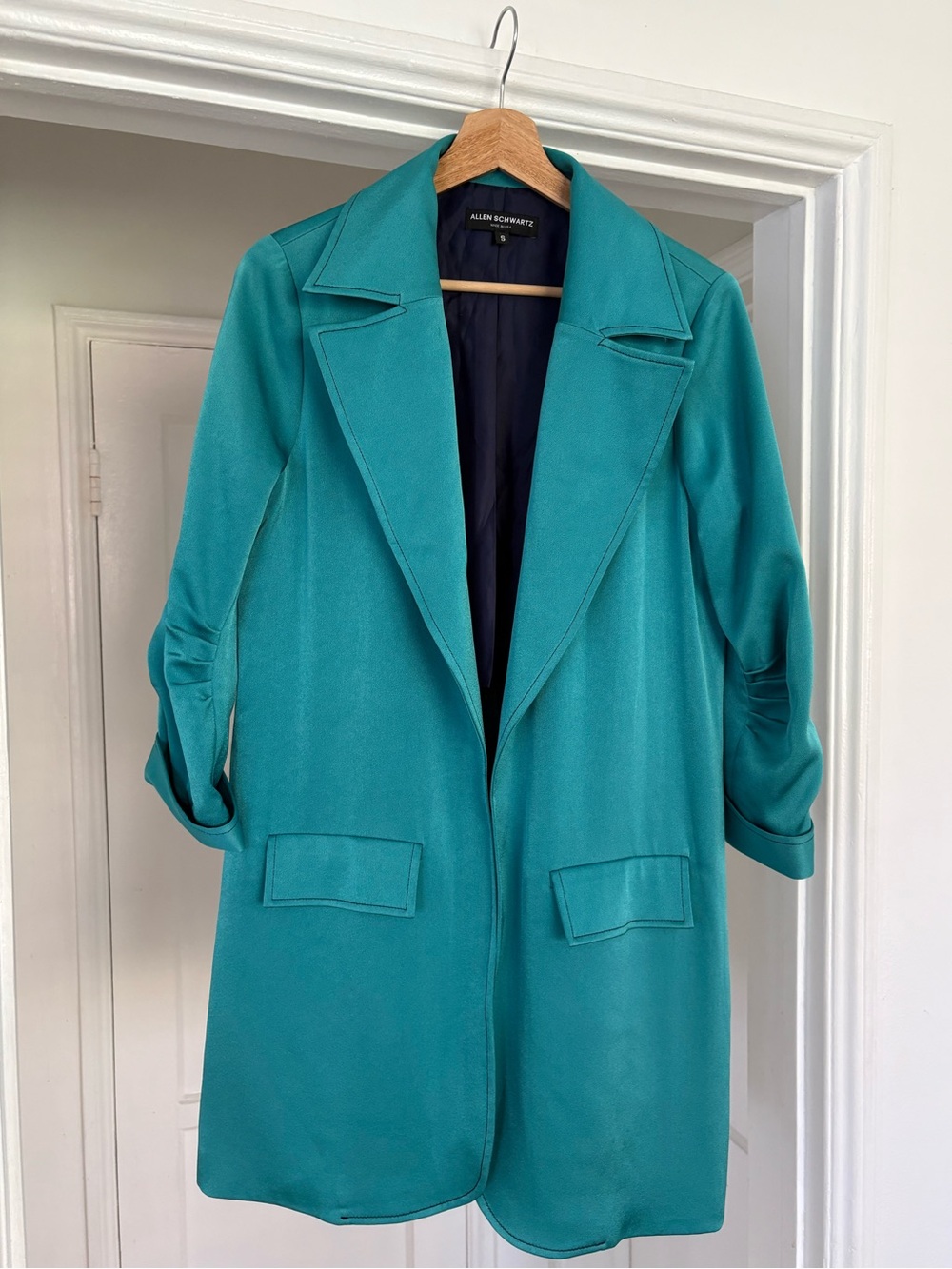 Allen B. by Allen Schwartz Teal Trench Coat
